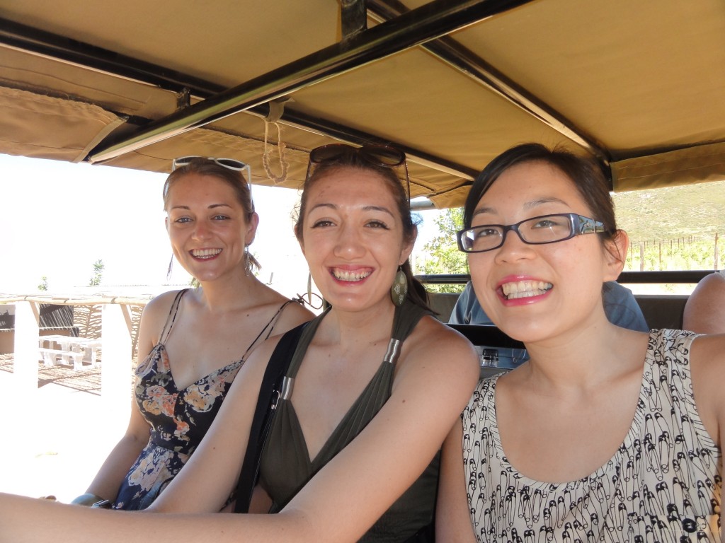 Hannah, Lita and Kat on the "big five" wine safari
