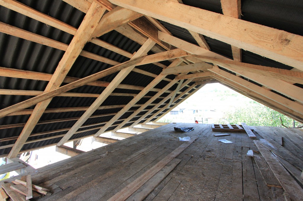 Inside the finished roof