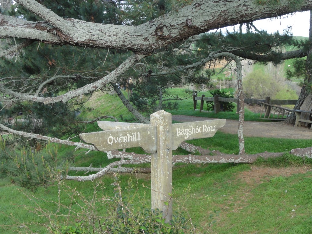 Signpost inside Hobbiton