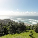Looking down onto Little Wategos beach