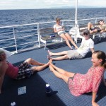 Sunbathing on the upper deck