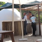 Outdoor pizza oven at the Sedgefield beach bar