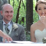 Matt and Lita adding their fingerprints to the marriage documents