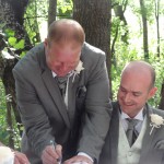 Donovan witnessing the marriage documents