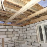View of the roof boards from inside