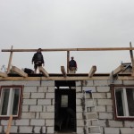 Work on the pitched roof begins