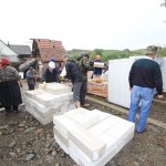 Moving the materials ready to start building tomorrow
