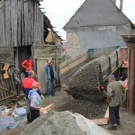 Stones being delivered for the floor