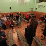 Getting to know the villagers after the church service