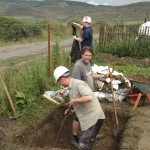 Digging a hole for the septic tank