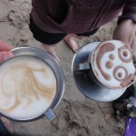 Hot drinks on the beach